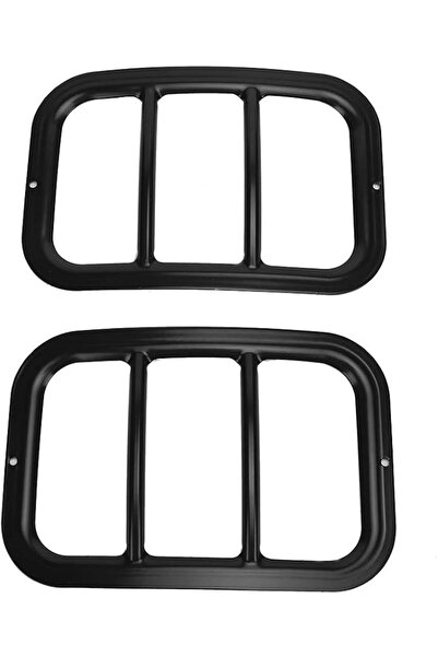 GENERAL Black Metal Rear Bumper Fog Light Cover Frame Guard 2 Piece Set for 2...