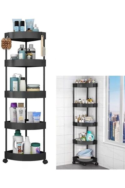 Aissiora Corner Shower Caddy Standing - 5 Tier Rust Proof Floor Standing Show...