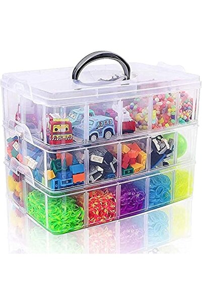 X SPRING Stackable Storage Container Box, Multi-Compartment Plastic Storage S...