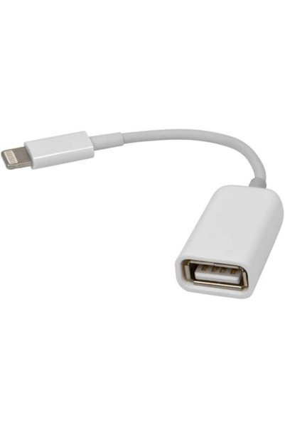 Love Mobile Adaptor / OTG cu mufă USB mamă - Lightning, în vrac, alb