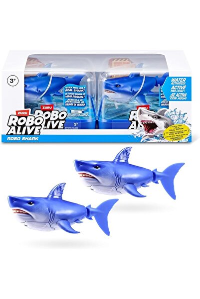 Robo Alive ZURU Water Activated Shark (White) 2 Pack - Realistic Floating Rob...