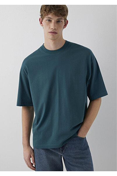 Mavi 0613113-90366 Crew Neck Green Basic T-Shirt