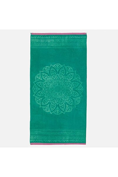 OEM Prosop de Plaja din Bumbac Turcoaz Mandala 150x75cm