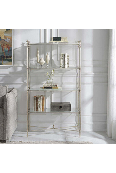 UTTERMOST Henzler 86 W x 157 H x 35 D Silver 4 Shelfs Etagere