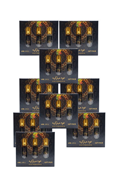 ROSELLA 9 قطع من عطر العود المباركيا، عبوة هدايا 3 × 6 مل