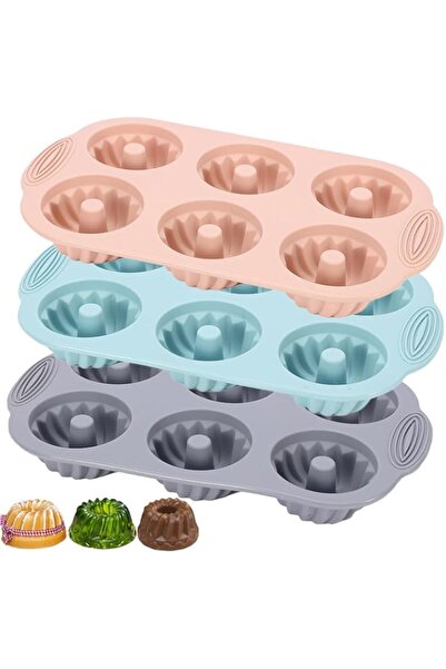 Generic Mini Cake Pan, Silicone Fluted Tube Cake Pans, 6 Cavity Cake Mold, No...