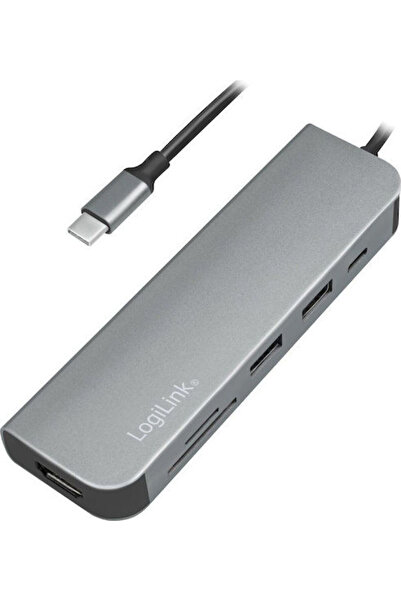 LogiLink Σταθμός σύνδεσης USB-C με HDMI 4K PD Ασημί (UA0343)