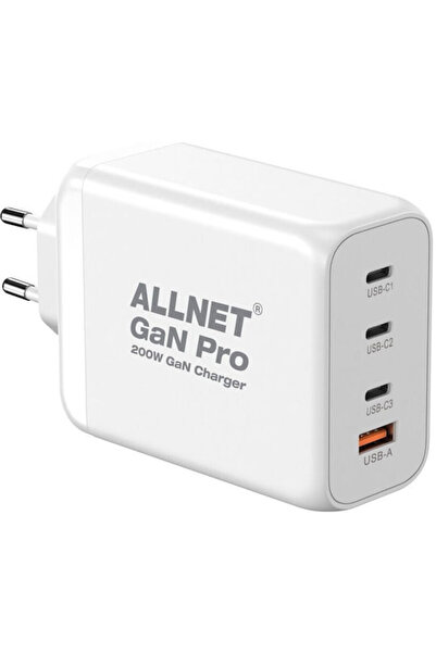 ALLNET Ασύρματος Φορτιστής GaN με Θύρα USB-A και 3 Θύρες USB-C, Παροχή Ισχύος...