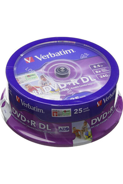 Verbatim Εγγράψιμο DVD+R 8x Διπλής Στρώσης 8.5GB Κουτί 25 τεμαχίων 25 τεμάχια...