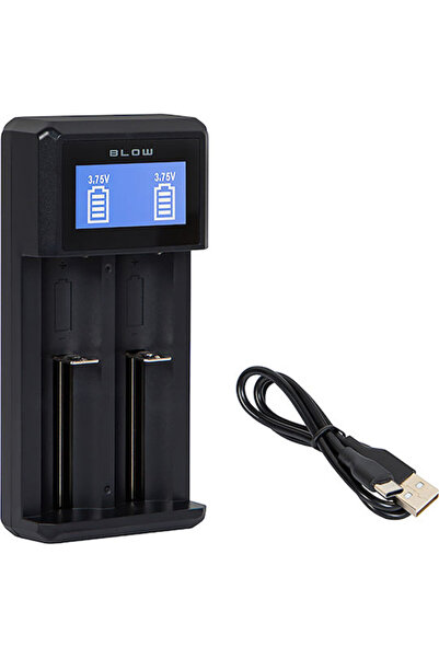 Blow Φορτιστής USB 2 Μπαταρίες Li-ion Μέγεθος AA/AAA/18650/21700/16340/26650/...