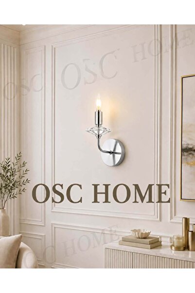 OSC HOME Modern Luxury Chrome Silver Wall Sconce 1 Piece