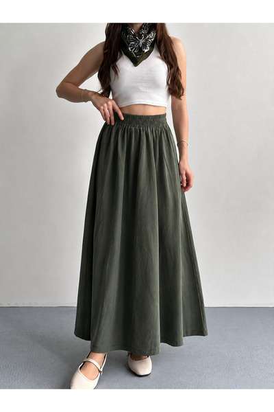 LACASE Women's Modal Flared Tencel Fabric Skirt