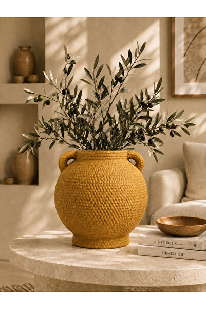 Luthien Elora Textured Decorative Vase with Handle