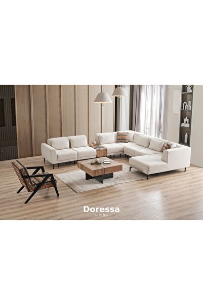 Doressa Living Paylo Dinlenme Modüllü Köşe Koltuk Takımı
