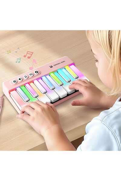 NALACAL Kids Mini Piano Toy W/Rainbow Lights, Portable Travel Piano Keyboard ...