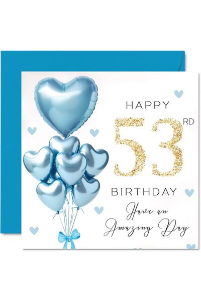 Stuff4 95th Birthday Cards for Men - Blue Glitter Balloons - Happy Birthday C...
