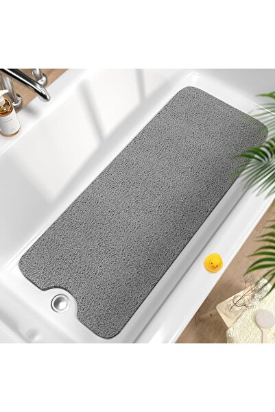 TERRIFI Non Slip Bathtub Mat, Extra Long PVC Loofah Shower Floor Mat with Qui...