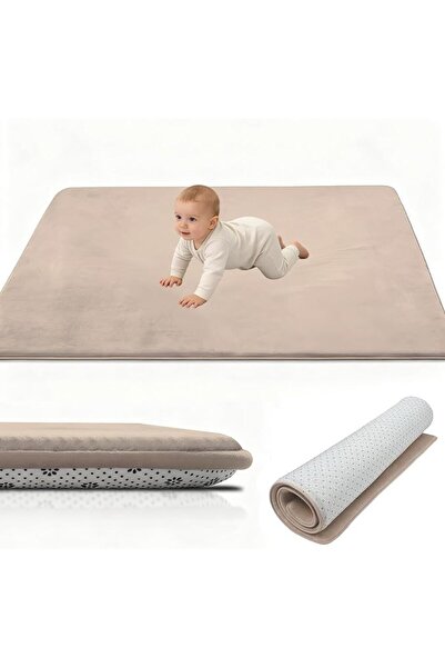 GENERAL Coral Velvet Baby Play Mat, 3cm Thick Baby Crawling Mat 90 x 120 cm G...