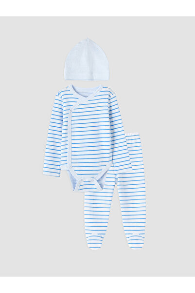 LC Waikiki Trendlucky Striped Baby Boy Hospital Discharge Set with Difference...