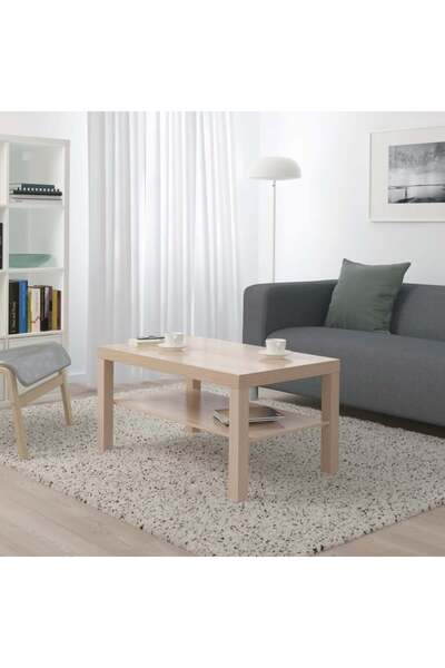 Lack Coffee table, white stained oak effect, 90x55 cm