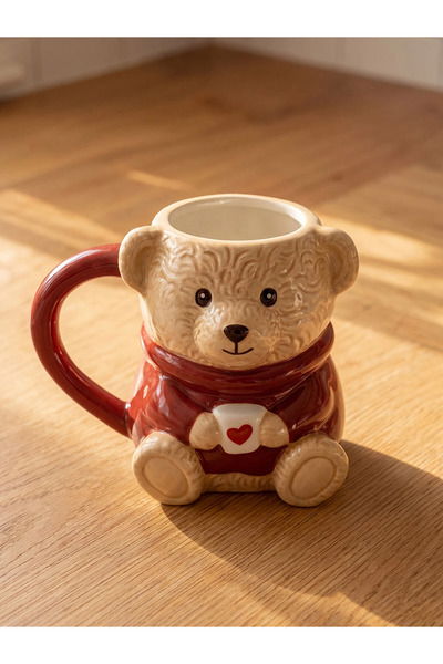 LC Waikiki Lcw Home Mixed Teddy Bear Printed Porcelain Mug 400 ml