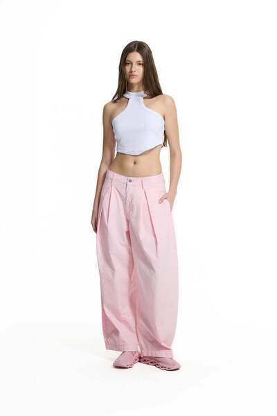 #vdr viadellerose Pink High Waist Pleated Pants 19127