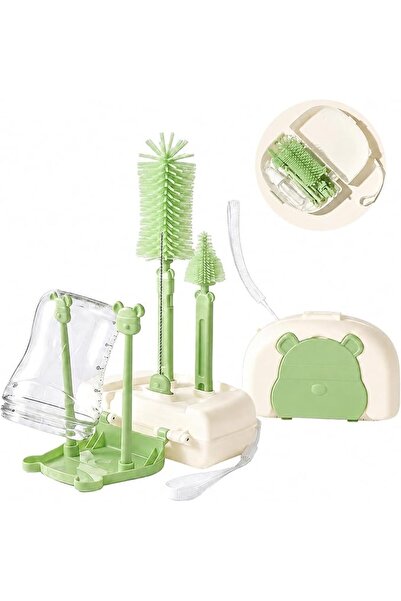 DHB tech [DHB] 5-in-1 Silicone Baby Bottle Brush Set,Scratch-Free Cleaning,Up...