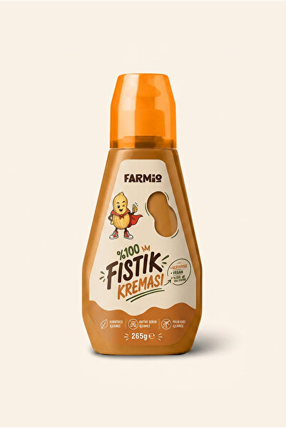 FARMİO %100 Yer Fıstığı Kreması - 265gr - Sıkmalık Pratik Şişe