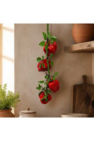 decotoys Κόκκινη διακοσμητική πιπεριά σε σχοινί, σετ 2 τεμαχίων