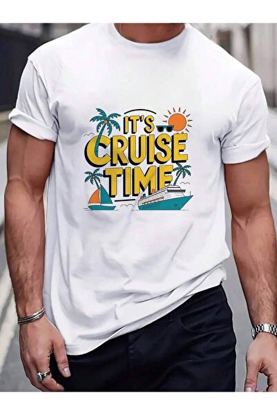 25W Men's Fashionable Outing-Shirt| Nautical Tree Print, Featuring Slogan It'...