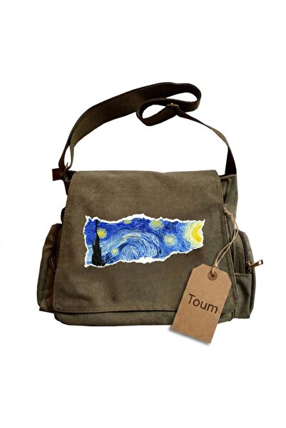 Toum The Starry Night Printed Unisex Messenger Bag