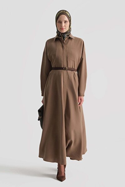 Armine Flared Skirt Dress Brown