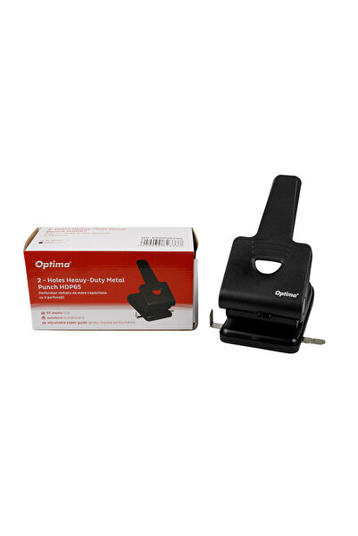 Optima Metal Punch, 65 Sheets, Premium Mp65 - Black Stapled perfor caps