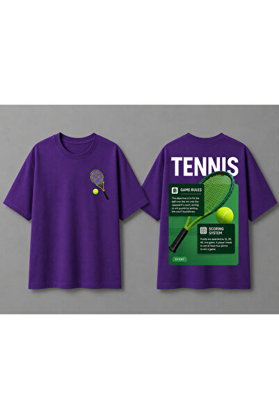 VODEXA Tricou unisex supradimensionat cu imprimeu tenis, 100% bumbac, cu tema...