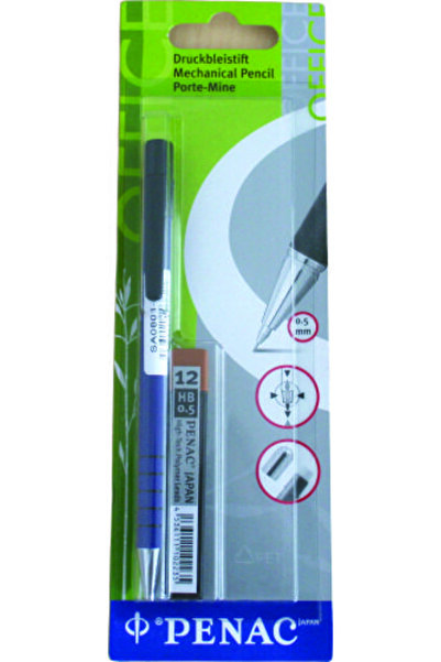 PENAC Creion Mecanic Rubber Grip 0,5Mm, Con Si Varf Metalic, Rb-085M + Rezerv...