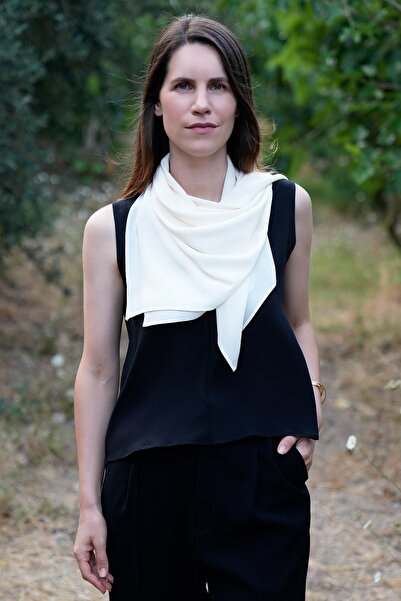 Defne&Apollon İpekçilik 100% Silk Scarf – Off-White