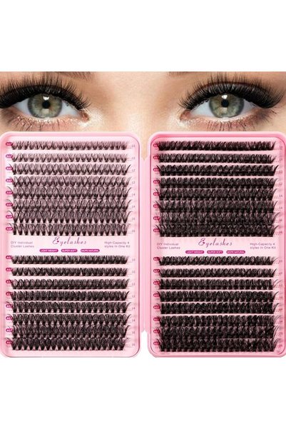 TERRIFI DIY Individual Lash Clusters 640 Pcs 4 In 1 Volume Eyelash Extension ...