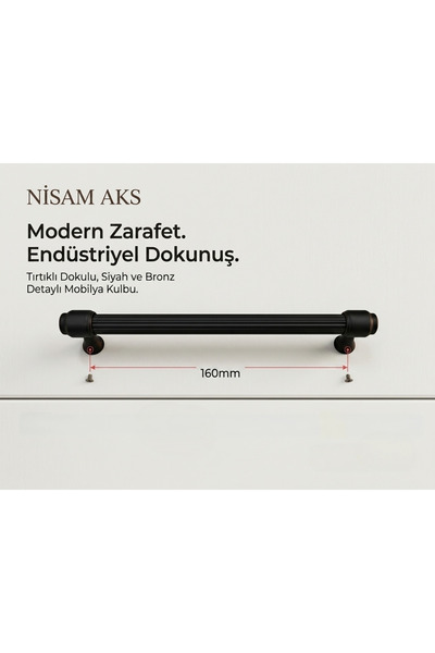 NİSAM AKS Yıldız-160-MAT SİYAH KULP 5'Li