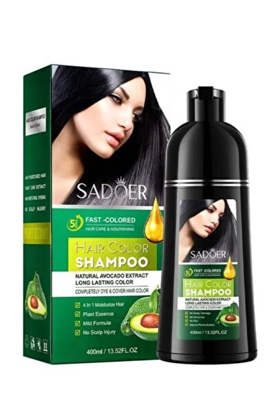 SADOER Șampon colorant pentru păr - Negru 400 ml