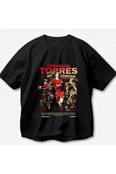 SVART WEAR Fernando Torres Printed Vintage Y2K Retro Unisex Oversize 100% Cot...