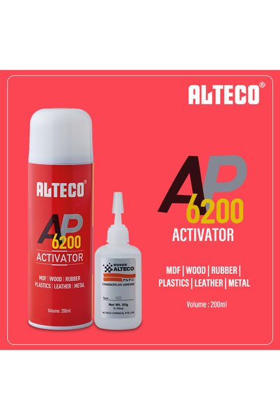 Alteco AP6200 Activator Spray 200ml with W2 Cyanoacrylate Adhesive 50g for Fa...