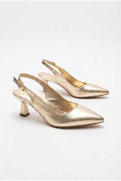 fort 66035 Soft Comfortable Open Back 6 cm Heel Height Pointed Toe Women's Shoes