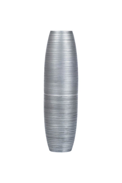 OtherMax Vază de Podea din Lemn Decorativă Mare 85 cm Argintie — vază iarbă d...