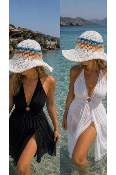gozdeasutayaccessory White Beach Hat
