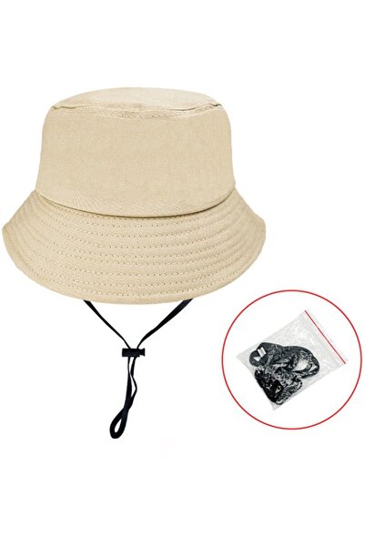 STARSTAR Cotton bucket hat royal blue UPF50+ windproof strap foldable.