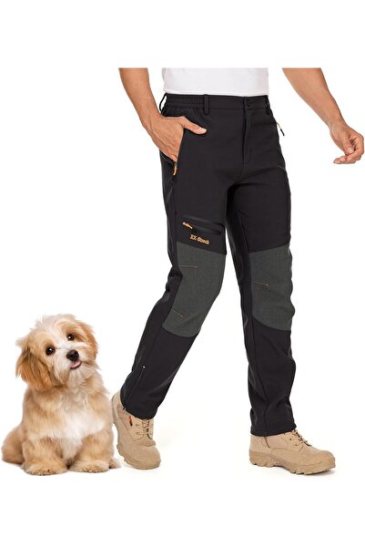 OtherMax Pantaloni de trekking pentru bărbați Softshell impermeabili, confort...