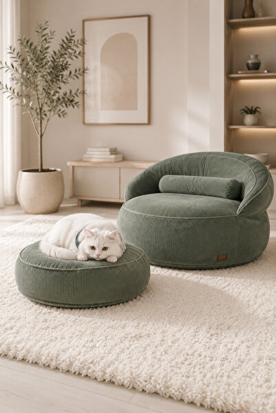 BED LİNE Bella Yıkanabilir Puf Koltuk Seti