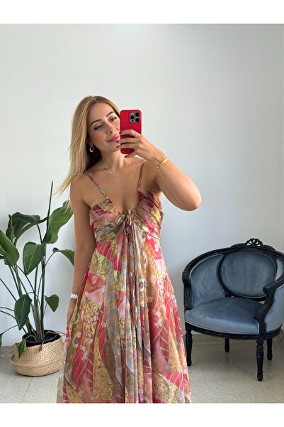 Butik ÇOK DESENLİ ASKILI ELBİSE