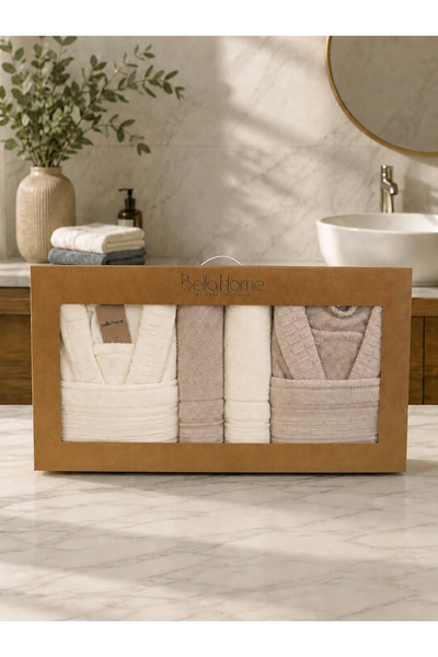 Bella Home 8 Piece Crinkle Family Bathrobe Set |   Dowry Box & Daily Use |   ...