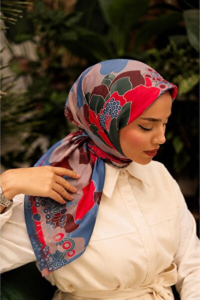 FENZA SCARF Serein 20% Βαμβάκι 80% Βισκόζη Κασκόλ ΜΠΛΕ 90x90